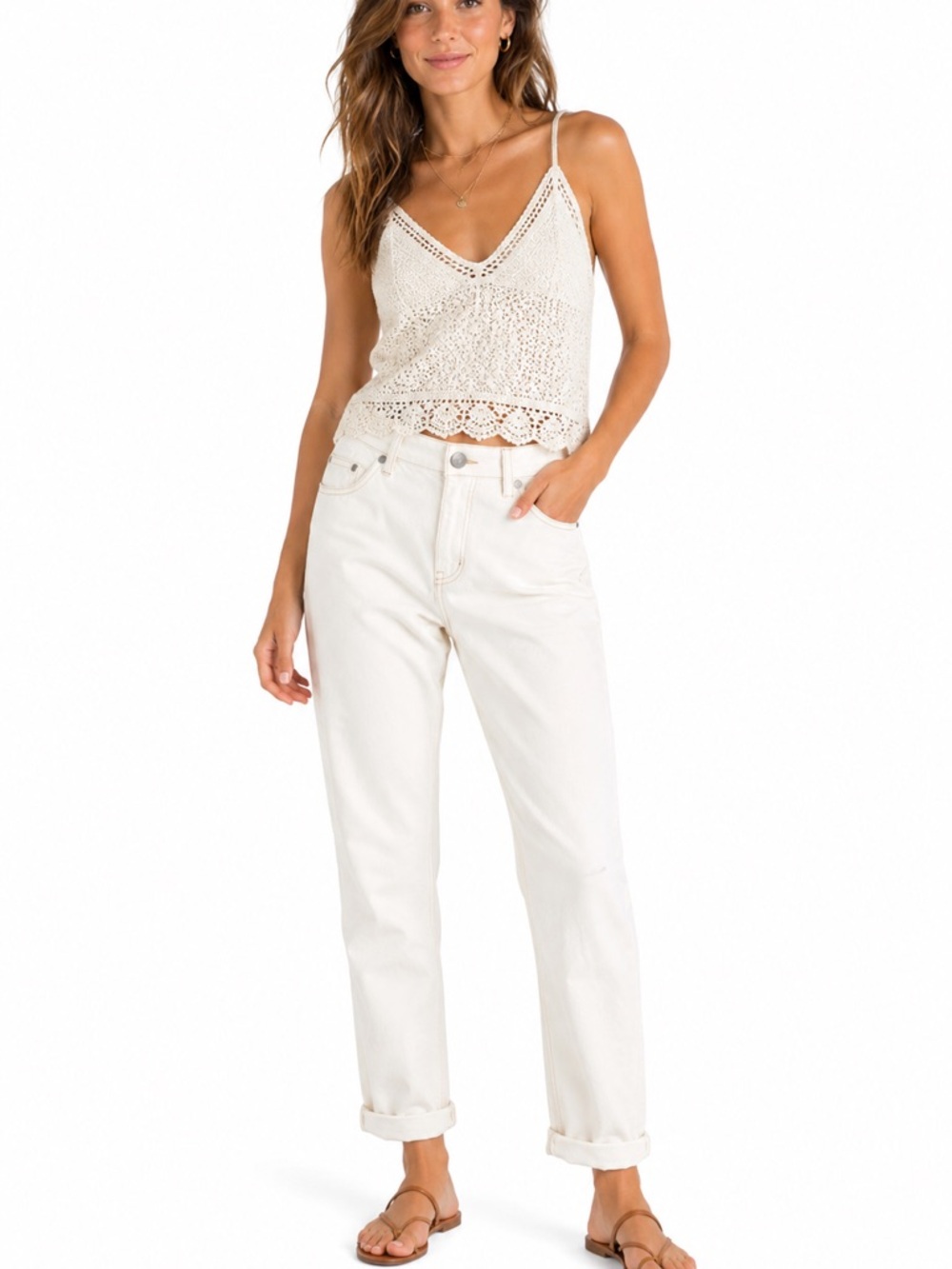Calvin Klein White Rolled Cropped Rolled Skinny Ankle Denim Jeans Size 4